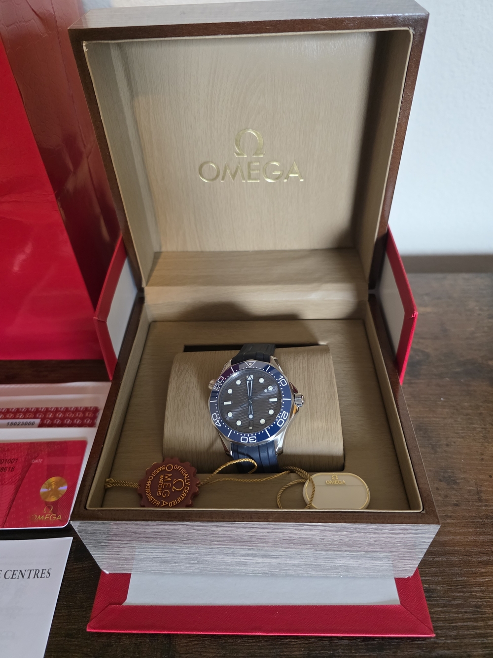 Omega Seamaster Men's Watch - Blue Dial and Gray Bezel-SC